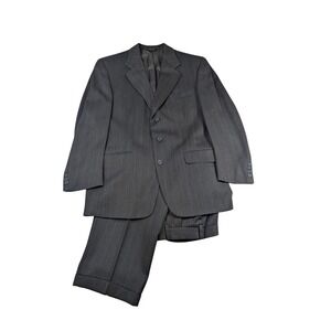 Austin Reed Men's 40 R Charcoal Pinstripe Wool Blend Suit Jacket and Pants Set